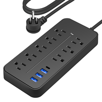 Stop Kontak Ekstensi General Electric 4 Lubang Colokan UK dengan 3 Port USB A Bahan ABS untuk Penggunaan Rumah dan Kantor