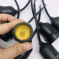 Support de lampe E27, étanchéité IP44, prise noire universelle, base extérieure, 15cm, type à vis, résistant à la chaleur, résistant aux hautes températures