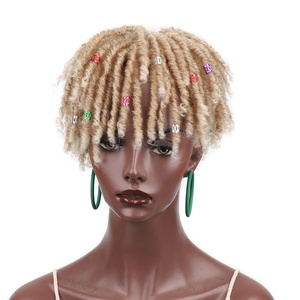 Peluca Sintética de Cabello Corto, <span class=keywords><strong>Trenzas</strong></span> Rizadas <span class=keywords><strong>con</strong></span> Clip, Cabello Afro Rizado y Suelto, Color Negro Ombre, para Mujer - Product Image 6