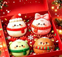 Nouvelle balle anti-stress à presser style Noël, à rebond lent, jouet sensoriel pour soulager le stress, cadeaux de fête de Noël