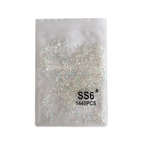 Transparent AB 1440 coloré <span class=keywords><strong>petit</strong></span> rond dos plat strass transparents bricolage Nail Art diamants décorations - Product Image 5