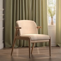 Chaise de bureau et de salle à manger confortable Dishi, en bois massif, avec un revêtement doux, pour la chambre à coucher, l'appartement, l'usage commercial et de loisirs