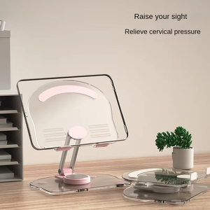 Soporte plano transparente de acrílico para adornos, plegable, giratorio, ajustable en altura, soporte multifuncional para escritorio - Product Image 4