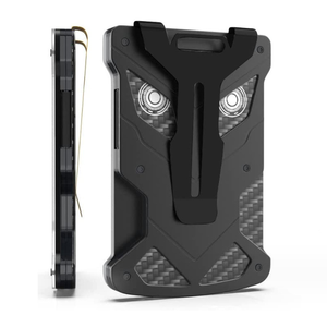 Fonction de blocage RFID PU cuir automatique Pop Up porte-<span class=keywords><strong>carte</strong></span> de crédit portefeuille avec boîte à cartes en métal - Product Image 3