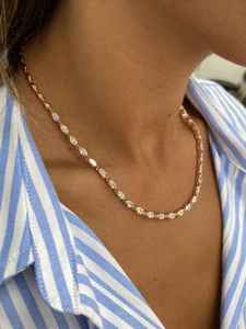 Collar de tenis de plata de ley 925 con moissanita de corte marquesa, chapado en oro rosa, delicado, regalo de aniversario para mujer - Product Image 5