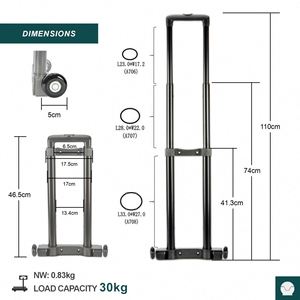 Asa de Equipaje Telescópica de Aluminio Ajustable de Lujo Clásico - Duradera, Impermeable, Ligera, Portátil y Ecológica - Product Image 3