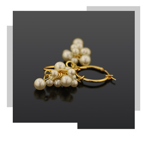 Di Temperamento europeo Ottone Plated18k Oro Naturale <span class=keywords><strong>Orecchini</strong></span> di <span class=keywords><strong>Perle</strong></span> Per Le Ragazze - Product Image 2