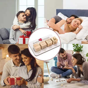 Dados de noche de fecha más vendidos, dados divertidos después de la oscuridad, dados de madera románticos, cúbicos para parejas, regalo del Día de San Valentín - Product Image 5