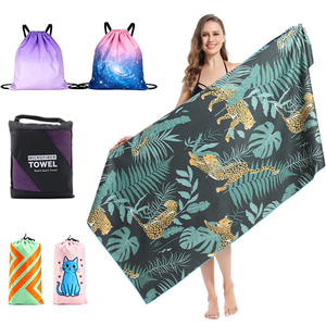 Serviette de plage en microfibre sans sable, séchage rapide, portable, pour la natation, le camping, les sports, les activités de plein air et quotidiennes - Product Image 1