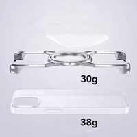 Etuis pare-chocs en aluminium sans cadre pour Iphone 16 15 14 13 Plus Pro Max Luxury Design Anti-Scratch Magnetic Ring Holder Phone Case