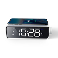 Digitale Wekker Voor Slaapkamer Met 15W Snelle Draadloze Oplader, Wit Nachtlampje, Dimmen Led Display Klok