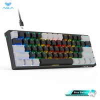 AULA F3261 Clavier mécanique rvb filaire remplaçable à chaud Clavier de jeu pour ordinateur de bureau portable compact à 61 touches