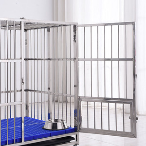 Chenil en acier inoxydable de haute qualité Style moderne motif solide pliable grande taille Cage pour chien avec plateau en plastique emballage de boîte à palettes - Product Image 4