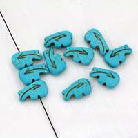 Pendentif breloque sculpté en turquoise en forme de flèche, motif ours Zuni, pour la fabrication de bijoux (TB0883)