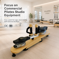 Nouveau Reformer Pilates en Bois avec Base Pivotante, Style Studio de Yoga, Entraînement Privé, Utilisation à Domicile, Équipement Compact