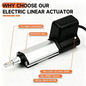 Actuador Lineal Miniatura THCOO DC 12V 6W, Actuador Motorizado Eléctrico de Bajo Ruido IP44, 100N Torque 3000, para Bicicleta Eléctrica, <span class=keywords><strong>Barco</strong></span>, Ventilador - Product Image 4