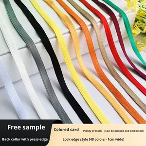เทปทอสี 48 สี ขนาด 1 ซม. สำหรับเย็บขอบเสื้อ แถบลายเส้น คอเสื้อ ชายเสื้อ ชุดนักเรียน เสื้อสเวตเตอร์ แถบผูกด้านหลัง อุปกรณ์เสริม ผลิตในจีน - Product Image 5