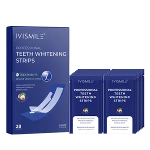 IVISMILE 14 उपचार फ्लोराइड मुफ्त शून्य पेरोक्साइड दांत Whitening स्ट्रिप्स निजी लेबल