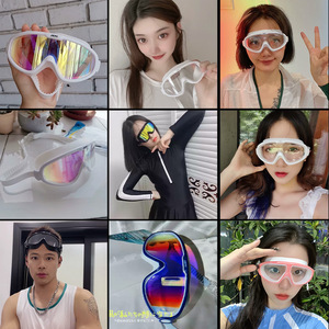 Jiehu – lunettes de natation à grande monture, étanches, anti-buée, lentille transparente haute définition, pour hommes et femmes, équipement de natation pour adultes - Product Image 3