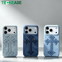 Fabricant d'étuis de téléphone, logo personnalisé, motif en denim croisé, housse de téléphone portable, vente en gros d'accessoires de téléphone portable, PU, commande OEM ODM