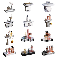 Panier de rangement mural en plastique brossé blanc pour douche, étagère de salle de bain