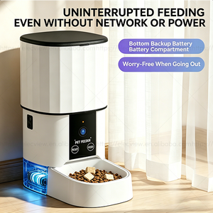 Dispenser Makanan Otomatis Elecpet OEM 4L Plastik Pet Perfect 360 °   Kunci Kesegaran Tuya Kontrol Tempat Makan Hewan Peliharaan Otomatis - Product Image 4