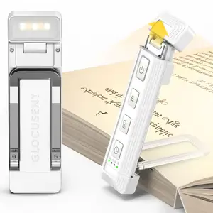 2024 ใหม่มินิพับได้กว้างกว่าคลิป LED บนโคมไฟหนังสือ Glocusent USB ไฟหนังสือแบบชาร์จไฟได้สําหรับอ่านบนเตียง