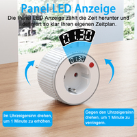 24-Stunden-Timer Europäischer Standard-Steckdosen-Timer 3680W Drehbare Zeiteinstellung LED-Anzeige Haushaltsgeräte-Zeitschaltuhr