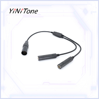Adaptateur de micro Audio professionnel pour Airbus double prise femelle vers XLR mâle câble casque d'aviation avec sortie cc pour Ham Radio