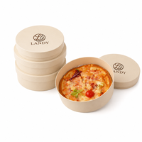 Boîte à tarte ronde en bois de peuplier gravée sur mesure avec logo, écologique et jetable, idéale pour les pizzas gourmandes et les cadeaux
