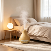 Diffuseur d'arômes à motif grain de bois, machine à huiles essentielles ultrasonique, diffuseur de parfum, lumière LED nocturne, humidificateur d'aromathérapie domestique