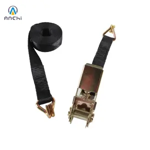 25mm 4M xe hơi và xe gắn máy Ratchet lashing Tie xuống dây đai với đôi J móc 1500lbs