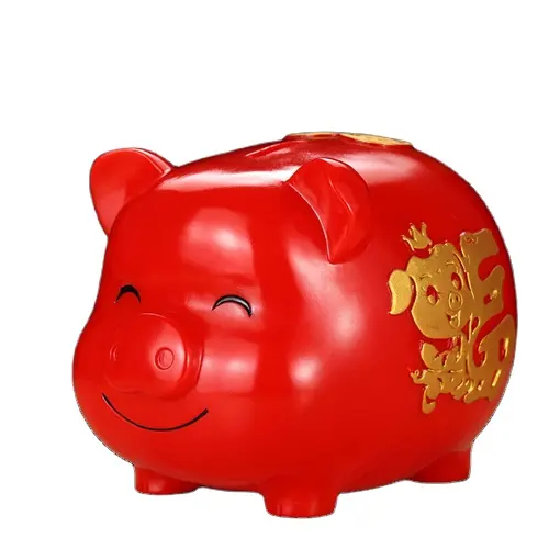 Customized colorful plastic shaped pig piggy bank sale price pvc baby coin money box resin saving banks toy for kids