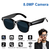 Lunettes Intelligentes avec Caméra 8MP, Traduction IA, Lunettes Bluetooth, Lunettes de Soleil avec Enregistrement Musical et Audio M89S