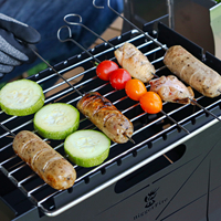 Barbecue portable d'extérieur pliable, foyer au gaz moderne pour camping, foyer au propane/bois