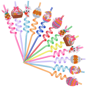 Bán Buôn 2024 Pvc Phim Hoạt Hình Phục Sinh Ngày Rơm Topper Quyến Rũ Trang Trí Biểu Tượng Tùy Chỉnh Thiết Kế Cho Đảng Khuyến Mại Nguồn Cung Cấp - Product Image 1