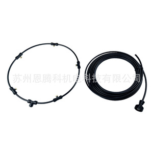 Boquilla de pulverización en anillo para ventilador, 10m, 5 cabezales, con válvula de bola y conector de plástico para enfriamiento y humidificación, instalación en techo - Product Image 2