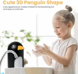 Dispenser di vendita calda per sapone liquido divertente 3D animale pinguino produttore a buon mercato prezzo Touch sapone Dispenser pompa ricaricabile per il bambino