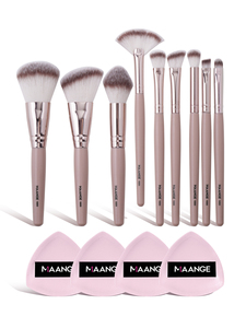 MAANGE, venta al por mayor, brocha de maquillaje de marca blanca, 9 piezas, juegos de brochas cosméticas de maquillaje vegano suave personalizado - Product Image 4