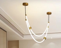 Lustre en aluminium 2023, décoration intérieure, nouveau style, lustre de plafond à led, intensité réglable, télécommande