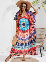 Robe de plage sans manches 100 % polyester imprimée décolorée 44 couleurs, style européen et américain, protection anti-UV, idéale pour les vacances