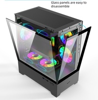 AntarcChill High Quality Mini Gaming Computer Case New Style Tempered Glass Small Pc Gaming Computer Cases Micro ATX PC Case