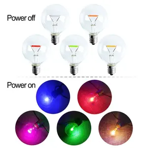 Ampoule multicolore LED 0.5w, filament E12 G40, étanche