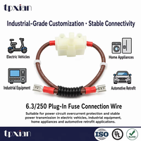 Kabel Sambungan Sekring Mobil/E-bike Topline Factory OEM SR33-1 10A Inline Fuse Holder Wire 6.3mm 250 Terminal Betina UL1015 16AWG