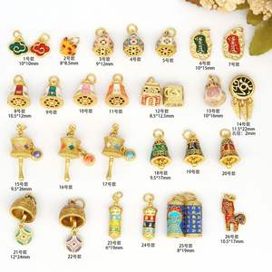 Roue de prière à gouttes d'huile colorée de style ancien, Maxim de <span class=keywords><strong>Zaka</strong></span> Lam à six caractères, Cinq voies du Dieu de la Richesse, Poisson annuel, Pend - Product Image 2