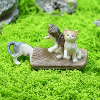 Grenzüberschreitende Simulations-PVC-Tiermodell-Ornamente: Kleine Shar-Pei-Hunde, Katzen und Hasen – Verspielte Tierfiguren für die Muttertagsdekoration