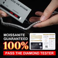 RINNTIN SMN Chaîne Tennis Diamant Moissanite VVS en Argent 925, 2MM 3MM 4MM 5MM Collier Bracelet Bijoux Hiphop Homme Femme
