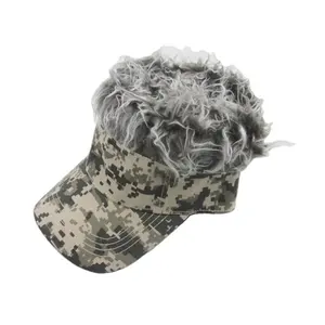 Gorras de béisbol con media peluca para hombre, gorras masculinas de estilo camuflaje, personalizadas y populares, nuevo diseño