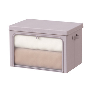 Clothing Organizer <b>Storage</b> Box Rectangle With Zipper And Mesh For <b>Clothes</b> Quilts Wardrobe Solid Color Standing Type - Product Image 5