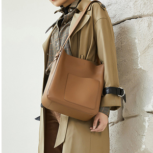 Echte echte Leder Custom Tote Umhängetaschen für Frauen Elegante Damen tasche mit Reiß verschluss und Tasche für Herbst Winter Frühling - Product Image 1